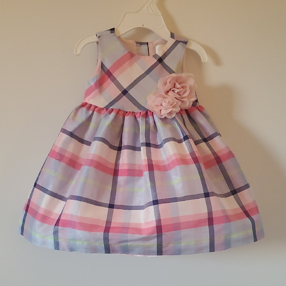 Plaid Pink and Purple Baby Dress 3-6 Months Old